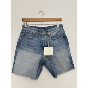 B Sides Jeans Women's Denim Shorts Cut Off Patchwork Frayed Hem Sz 24